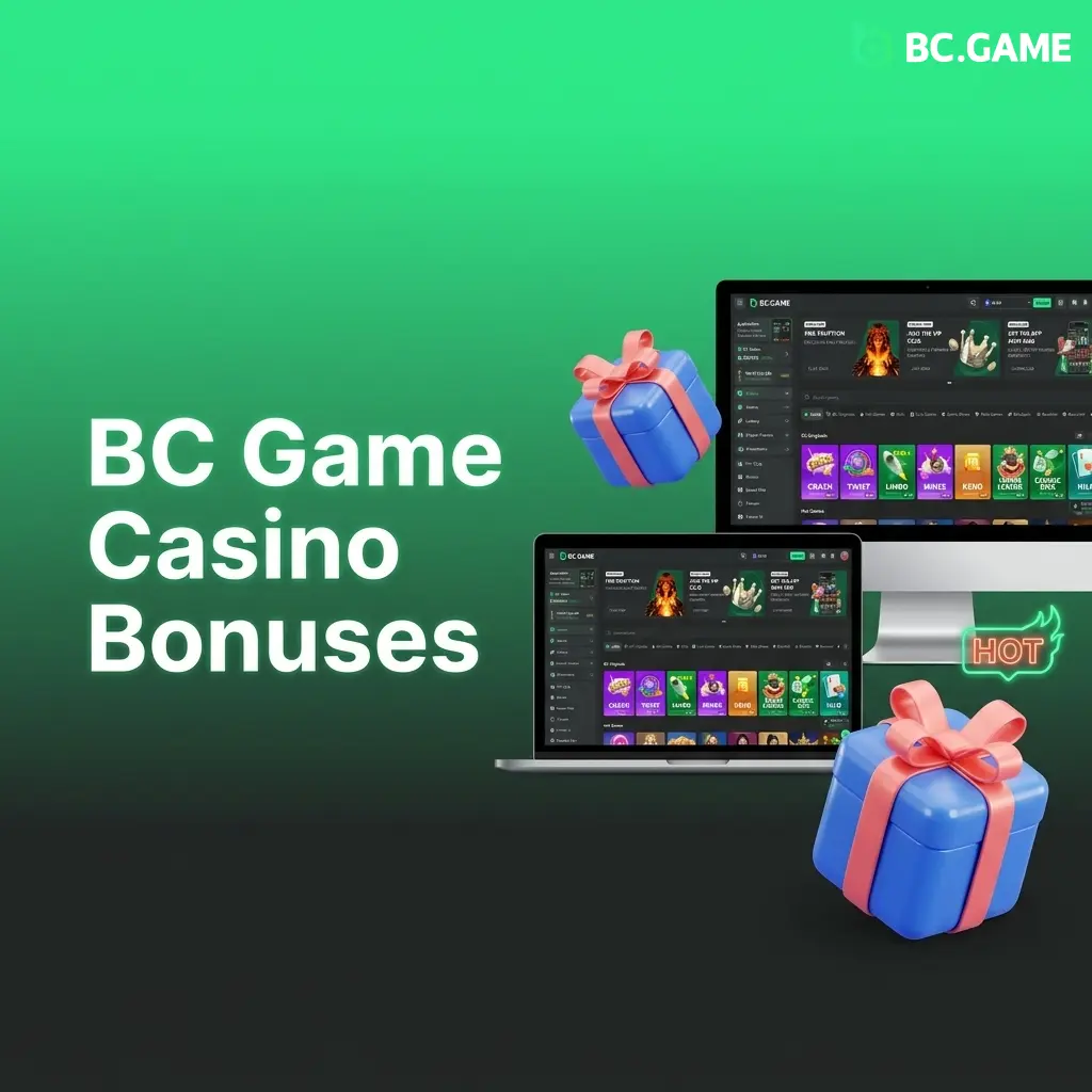 BC Game Casino bonuses including welcome package, daily recharge, cashback, free spins, and prize draws for UK players