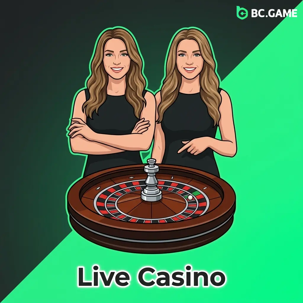 BC Game Live Casino with professional dealers streaming real-time blackjack, roulette, baccarat, and game shows