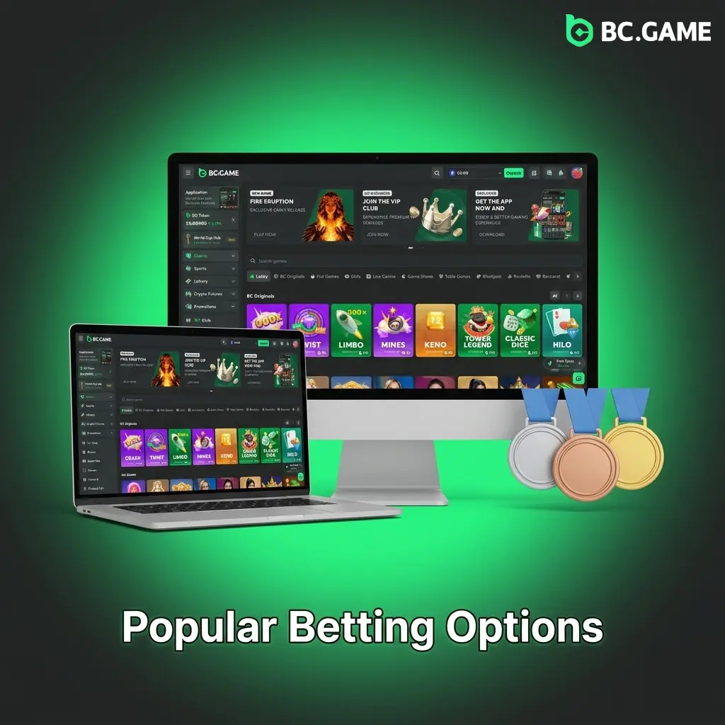 BC Game sportsbook betting options for UK players including pre-match, live betting, and accumulator building features