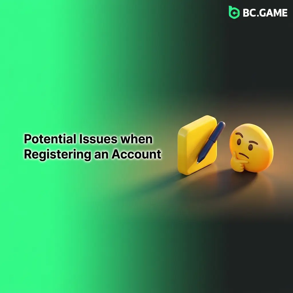 User troubleshooting guide showing common account registration issues including email verification, OTP, KYC, and deposit problems