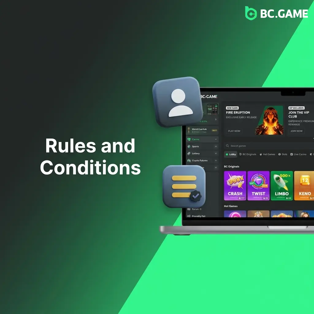 BC Game UK rules and conditions covering age requirements, account policies, bonuses, verification, and fraud prevention