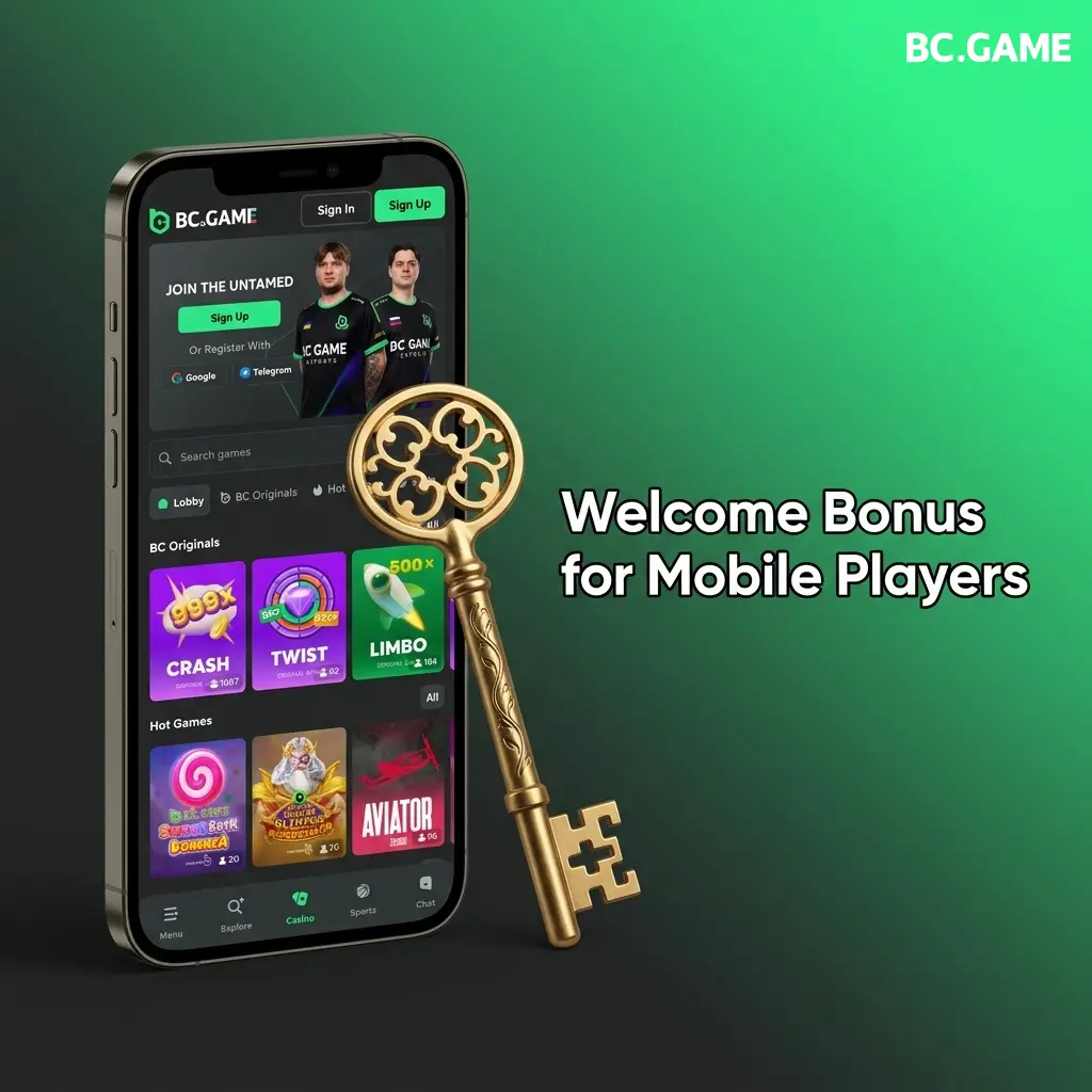 BC Game welcome bonus up to 360% across first 4 deposits for mobile players on Android APK and iOS PWA
