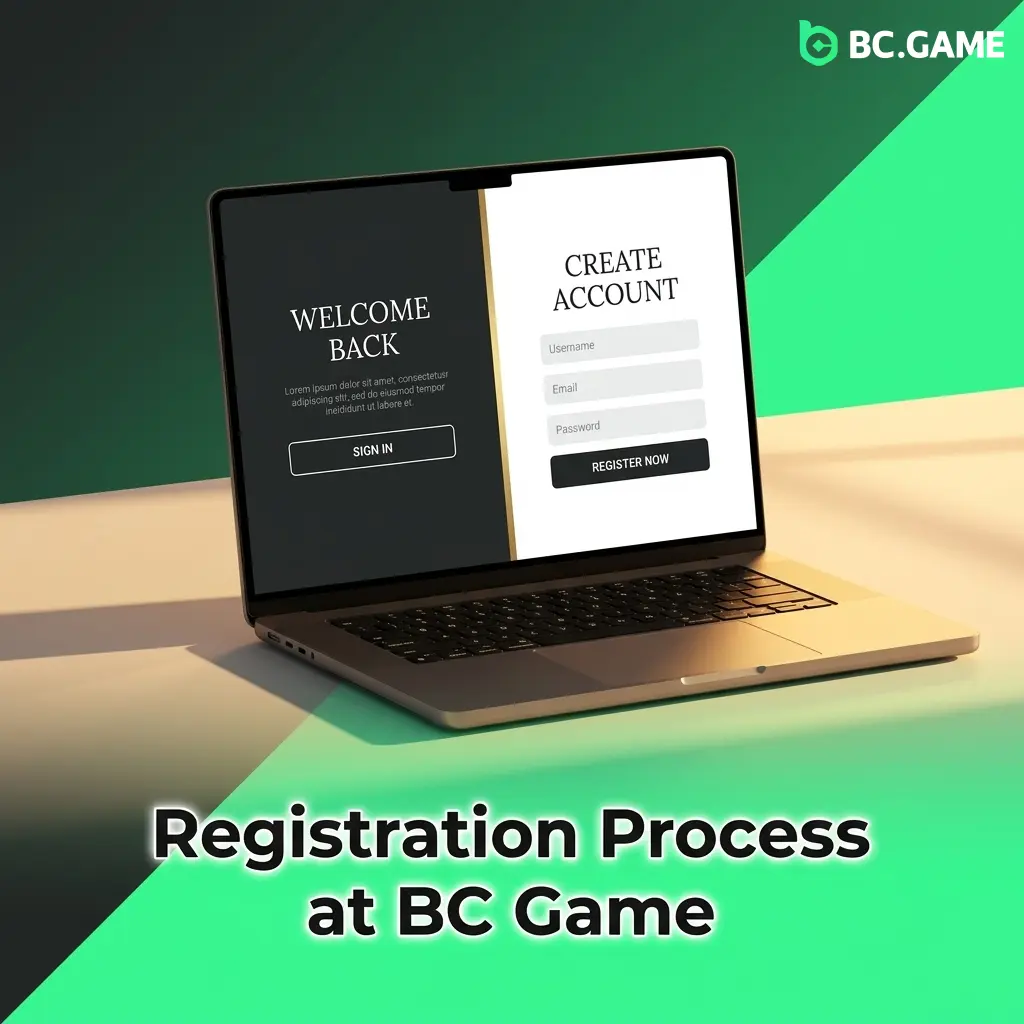 BC Game registration process steps including sign-up options, account verification, and first deposit for 360% welcome bonus