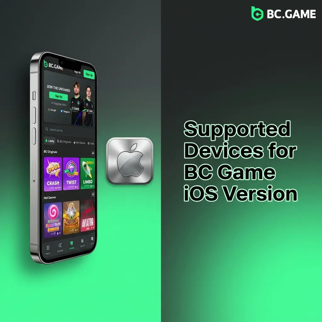 BC Game iOS PWA supported devices list showing compatible iPhones and iPads running iOS 13.0 or later